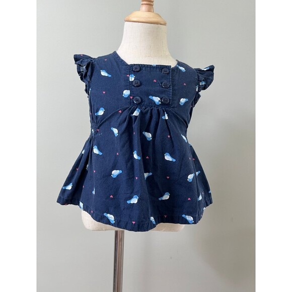 Little Bluebirds Infant Girls Short Sleeve Summer Top Blouse Shirt sz 18-24m - Picture 2 of 6